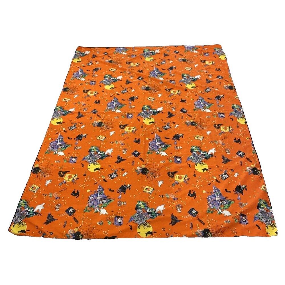 Vintage 1995 Halloween Spooky House Tablecloth "Fashion Industries" Est. 52"x70"